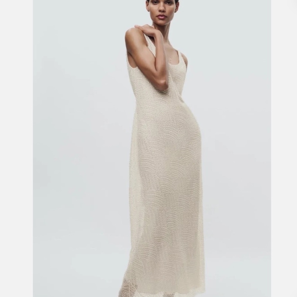Zara Sparkling Cream Maxi Dress - Picture 3 of 9